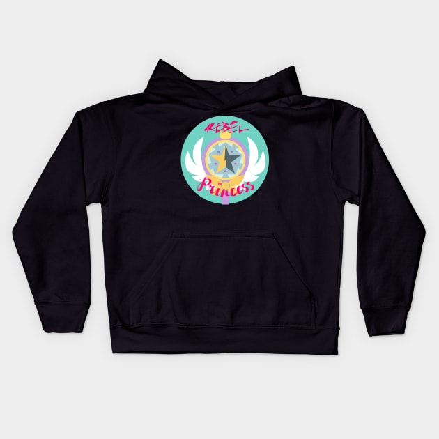 Rebel Princess Star Butterfly Kids Hoodie by Reivennant